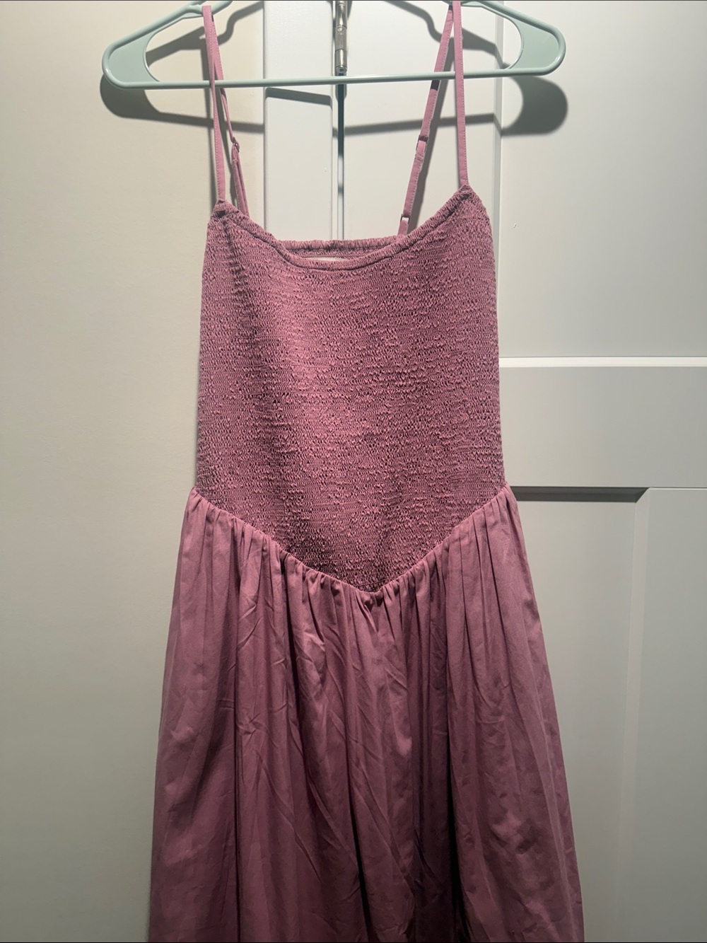 Abercrombie and Fitch Pink Smocked Bodice One-Piece Dress